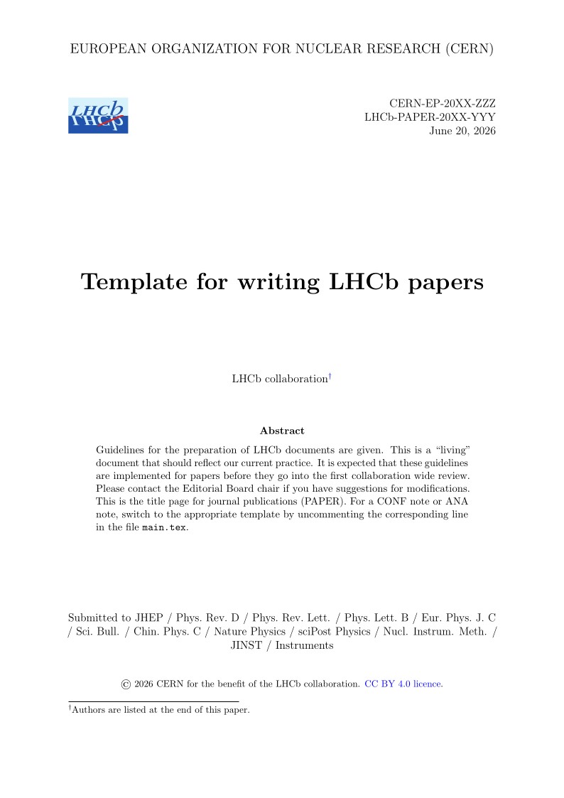 LHCb documents template