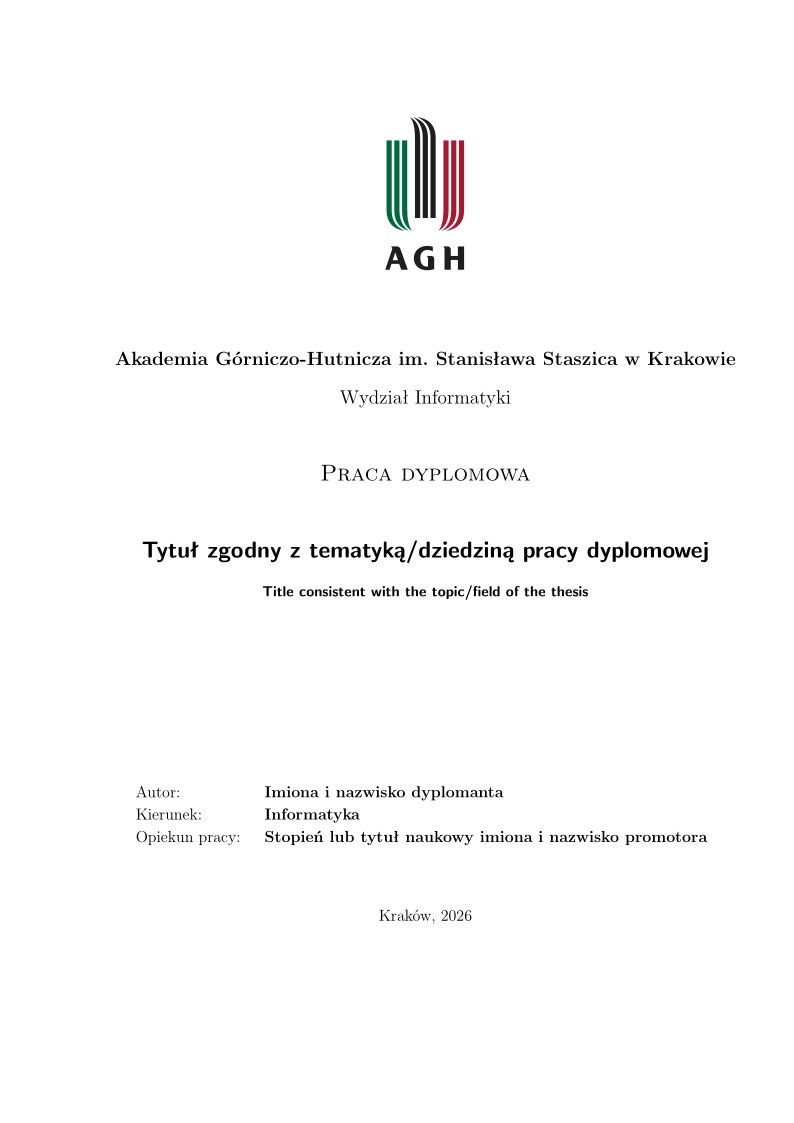 AGH University of Krakow Thesis Template
