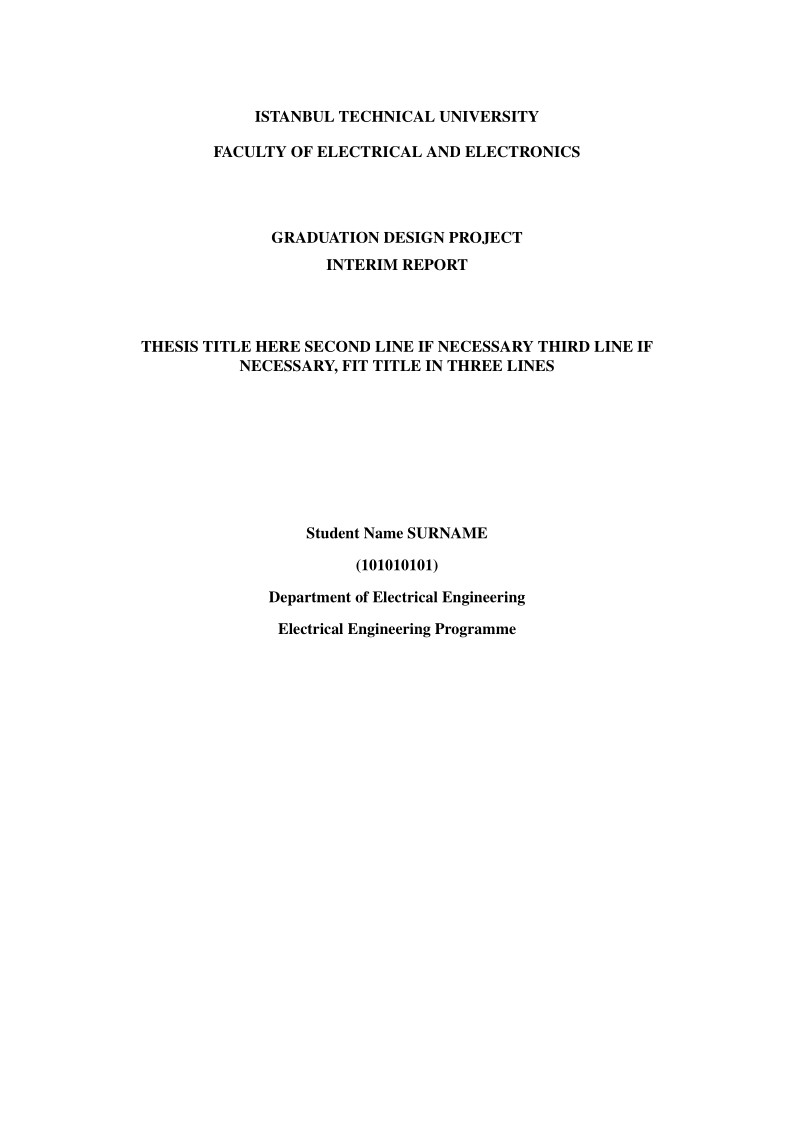 İstanbul Technical University Thesis Template (İstanbul Teknik Üniversitesi (İTÜ) Tez Şablonu)