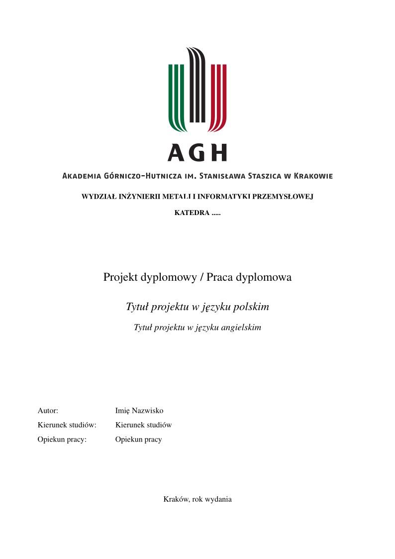 Projekt Dyplomowy / Praca Dyplomowa - WIMiIP / AGH