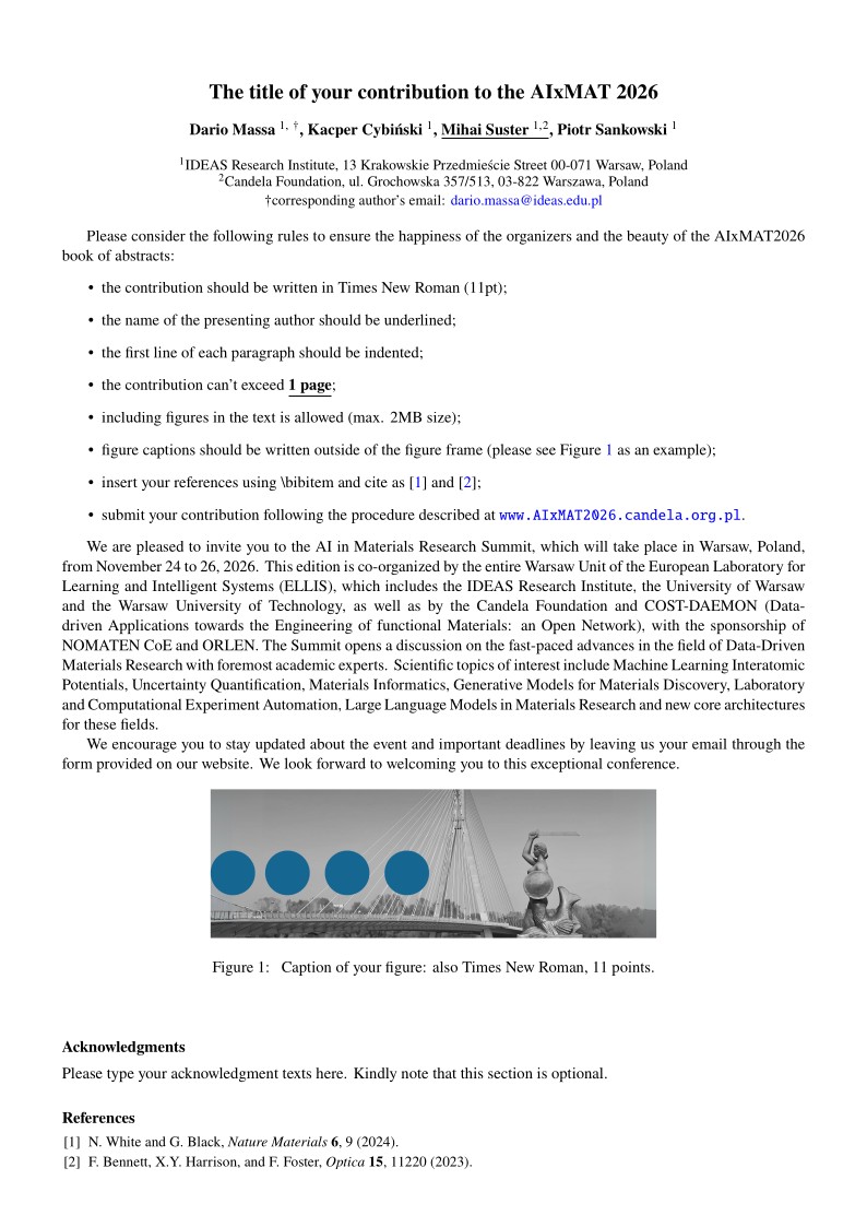 Abstract template for AIxMAT