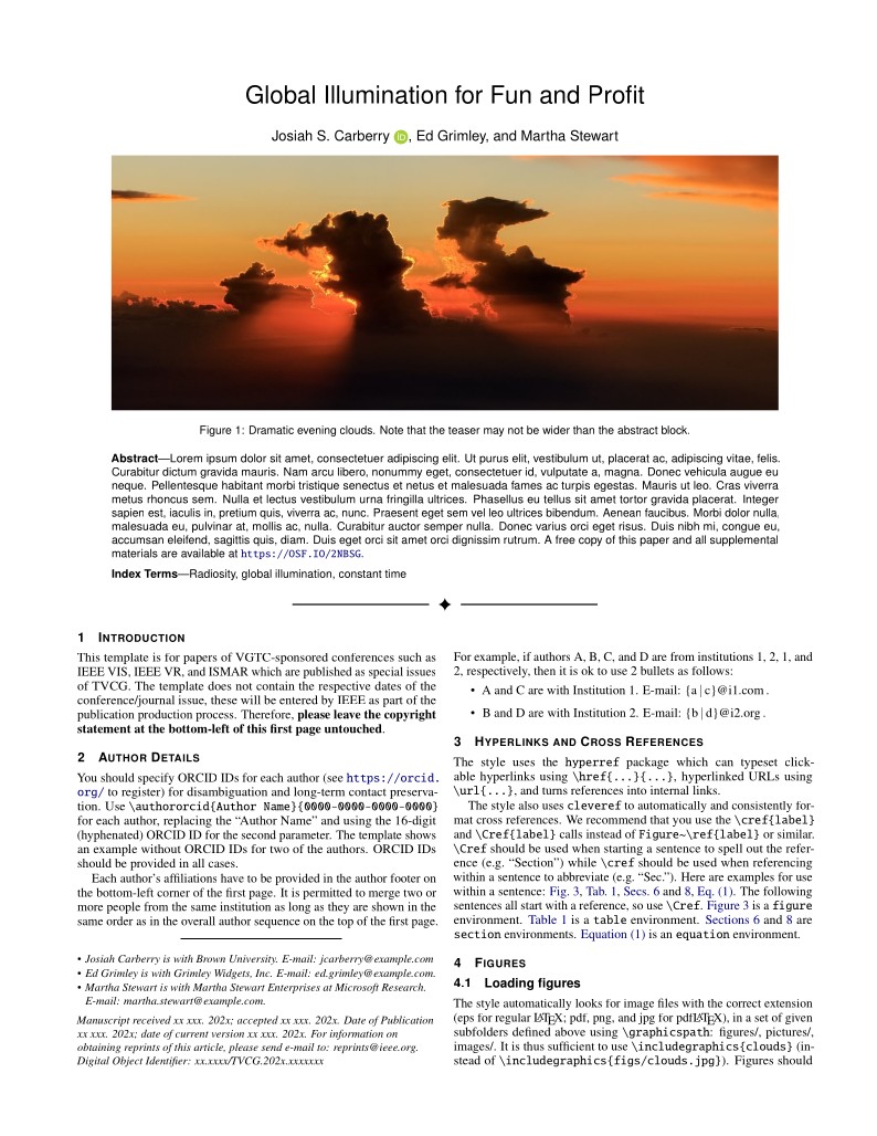 IEEE TVCG Journal Style Template