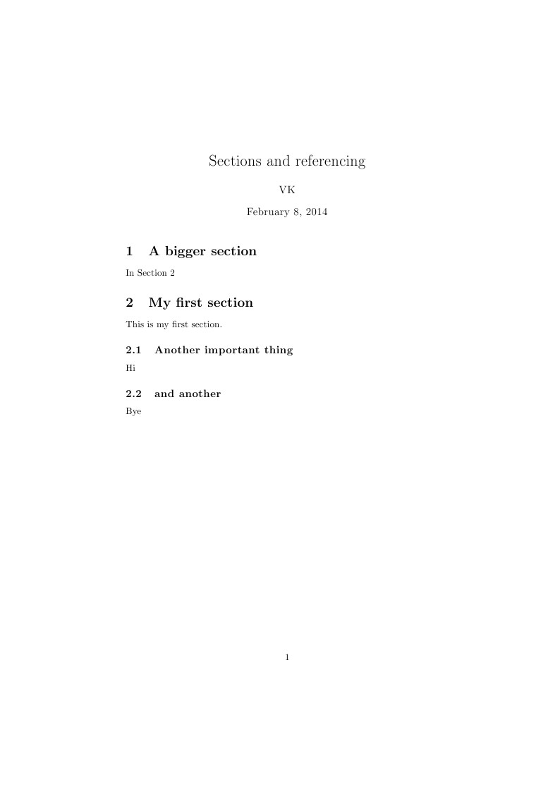Sections and referencing