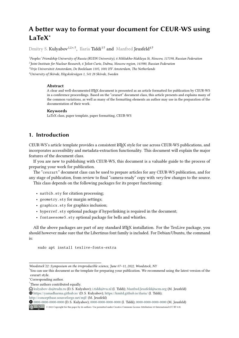 Template for submissions to CEUR Workshop Proceedings (CEUR-WS.org)