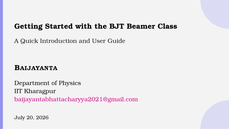 Baijayanta's Beamer Template- aka bjt