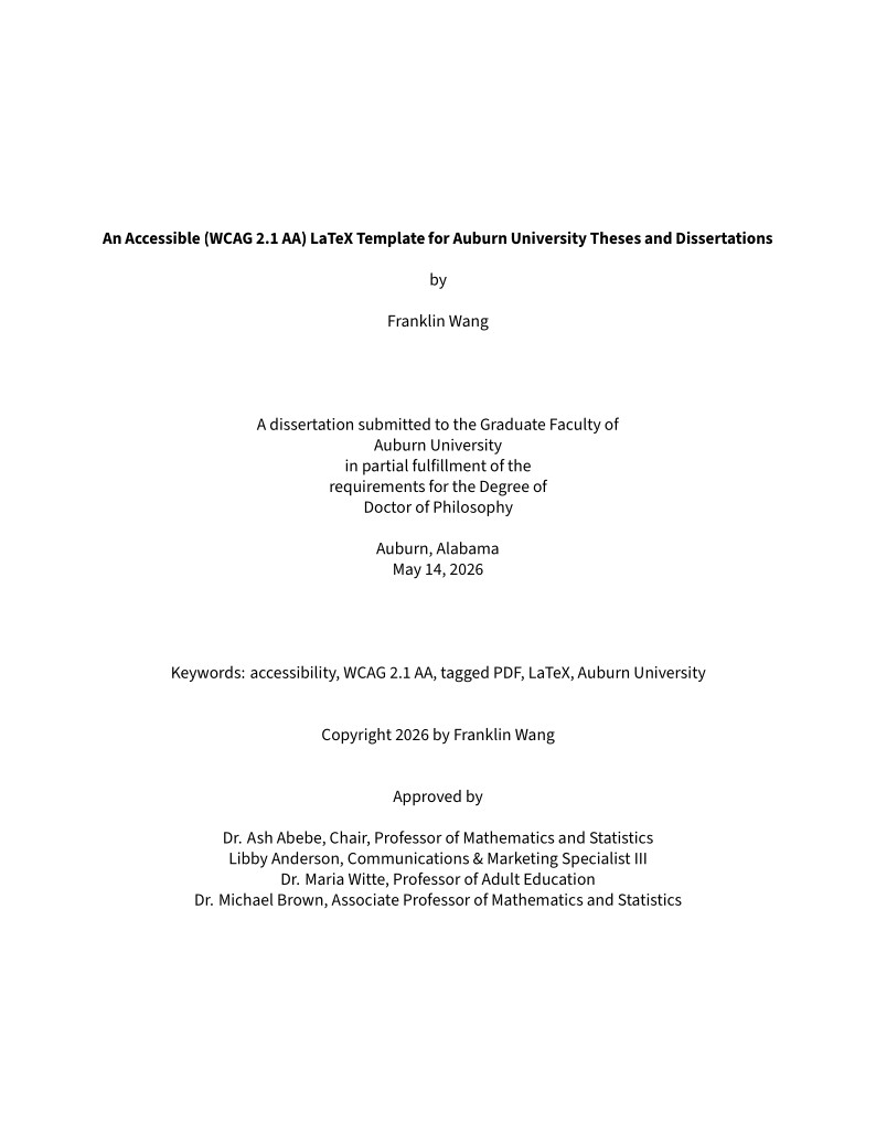 Auburn University Graduate School Thesis & Dissertation Template