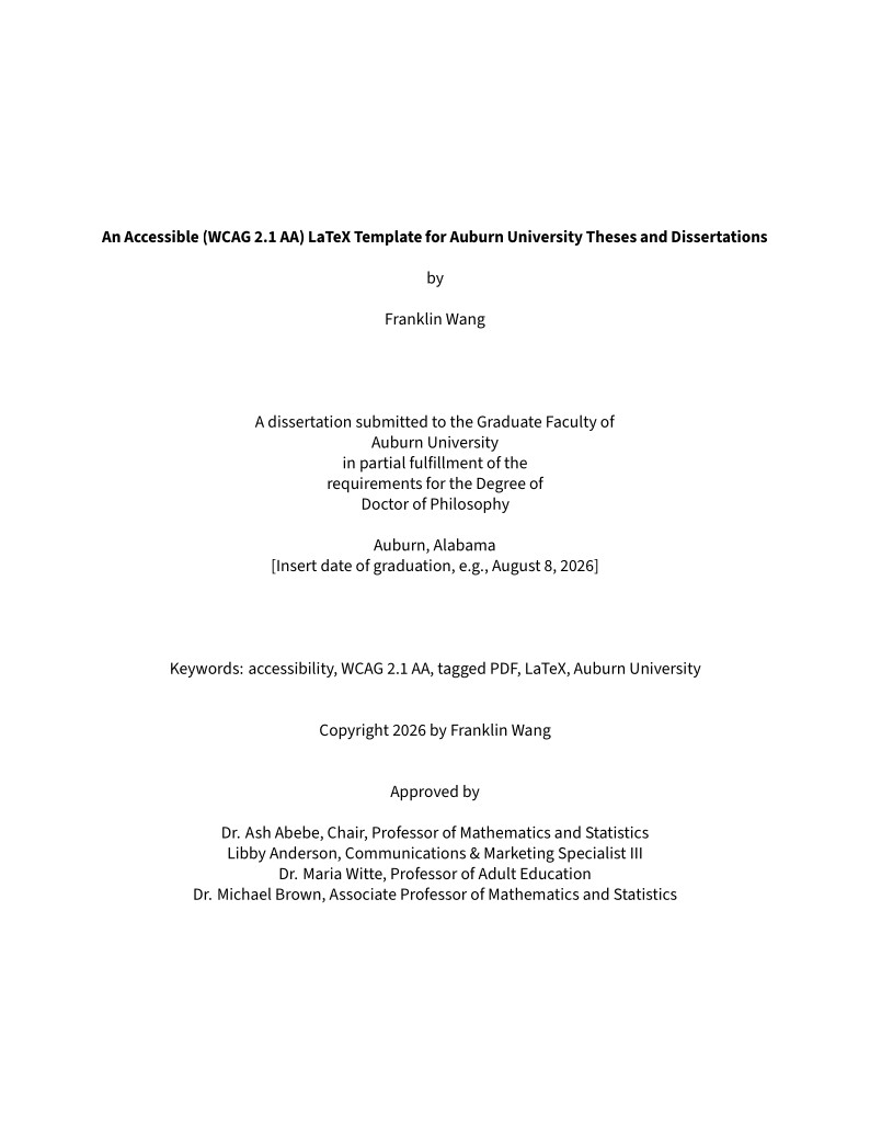 Auburn University Graduate School Thesis & Dissertation Template