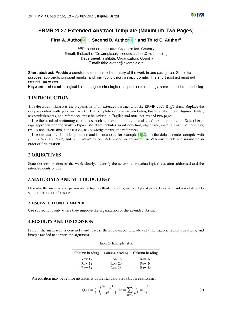ERMR 2027 Extended Abstract Template