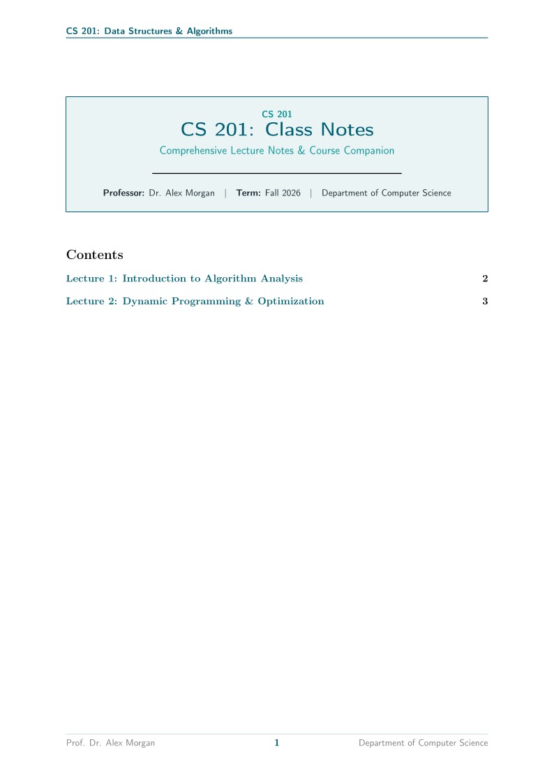 Modern Class Notes