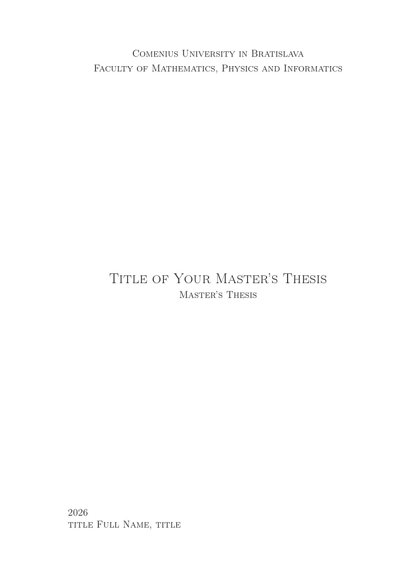 Master's Thesis Template (FMPI, Comenius University, Cognitive Science)
