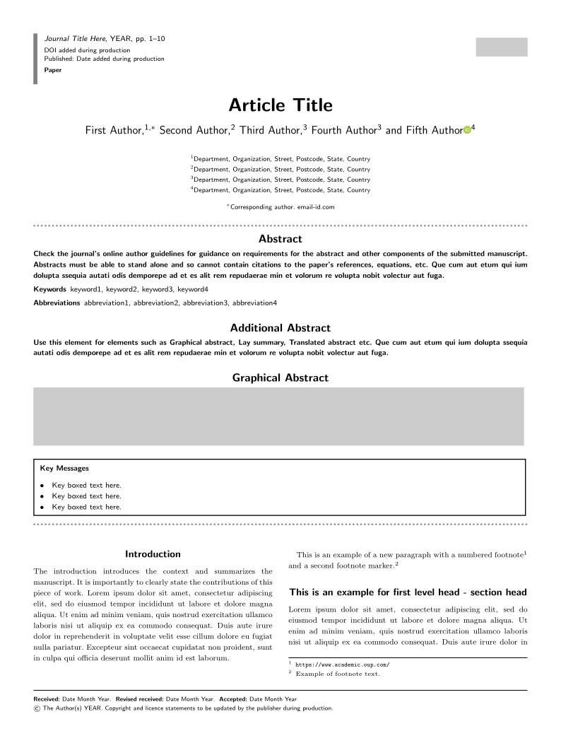 OUP General Template