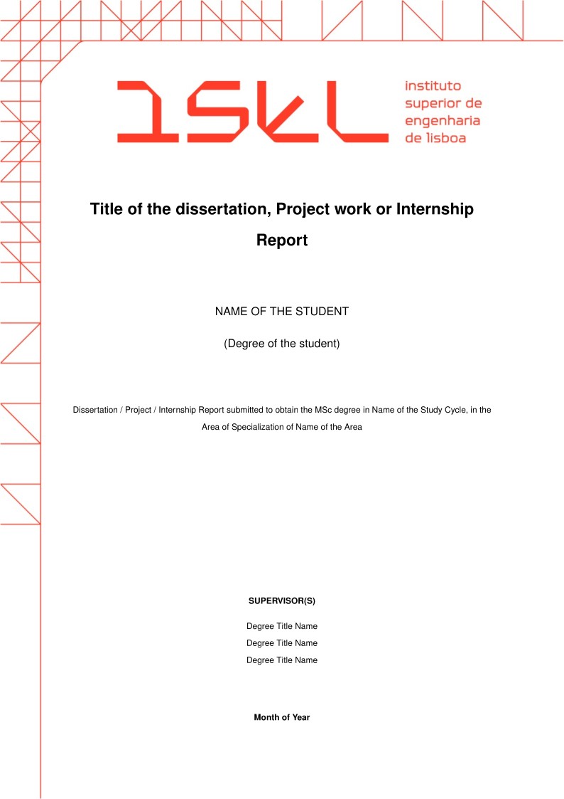 ISEL master thesis template