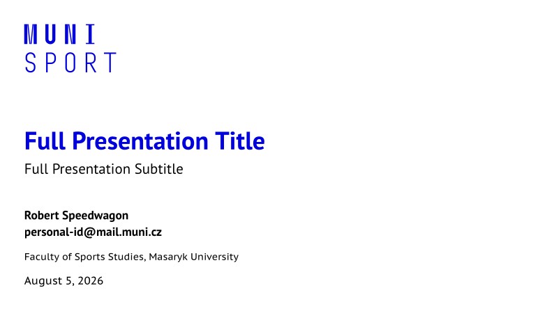 A Beamer Theme for the Faculty of Sports Studies at the Masaryk University in Brno