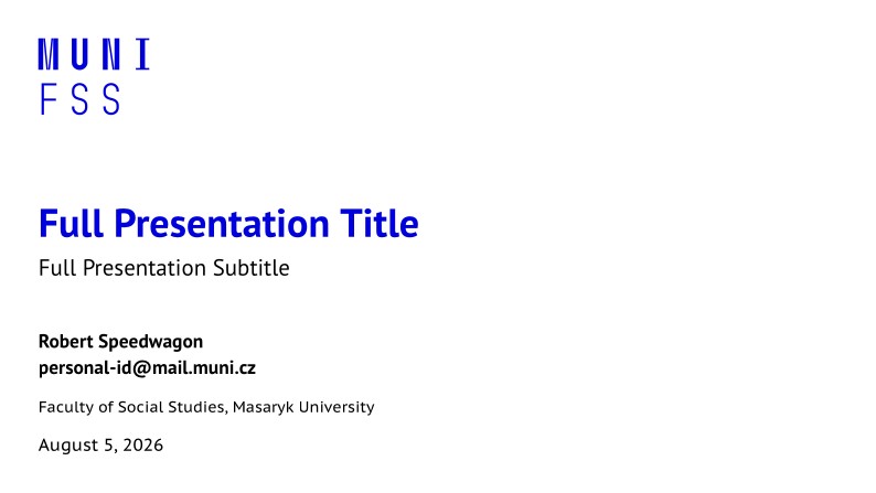 A Beamer Theme for the Faculty of Social Studies at the Masaryk University in Brno