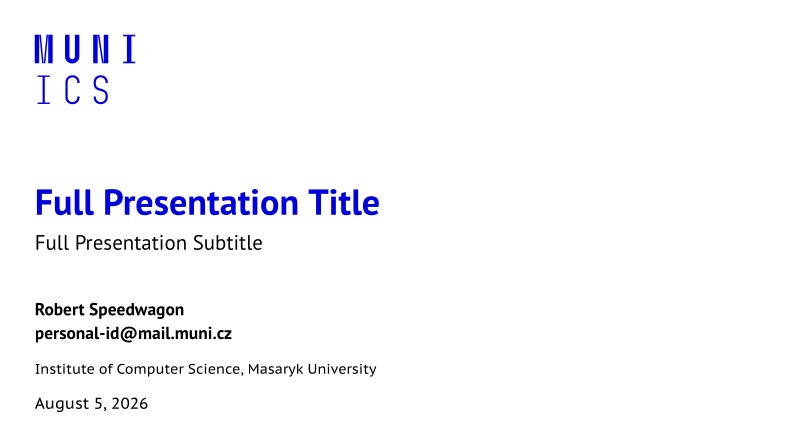 A Beamer Theme for the Institute of Computer Science at the Masaryk University in Brno