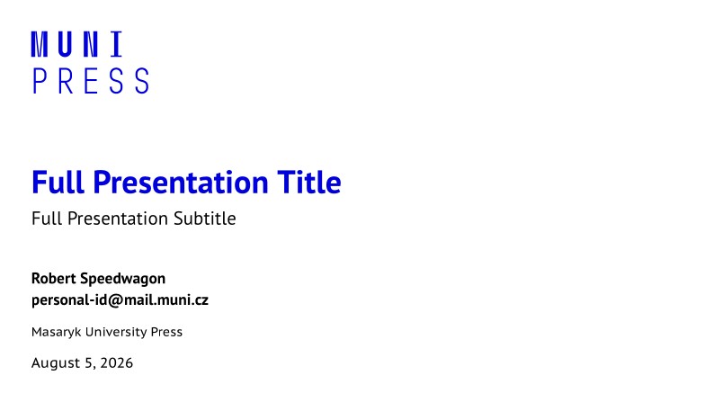 A Beamer Theme for the Masaryk University Press