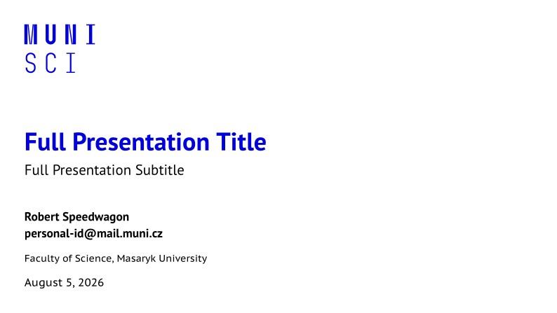 A Beamer Theme for the Faculty of Science at the Masaryk University in Brno