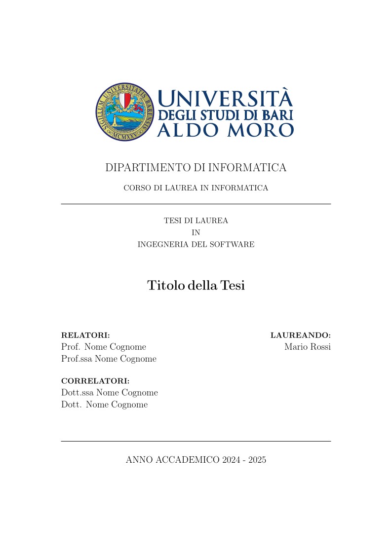 Università degli Studi di Bari Aldo Moro – Thesis Template