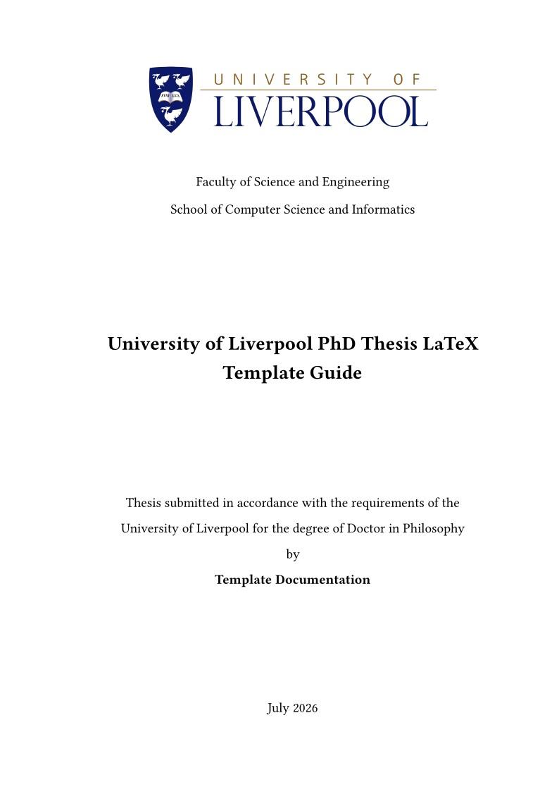 University of Liverpool Unofficial Thesis Template