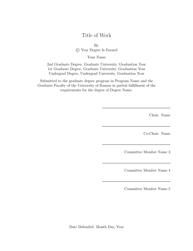 University of Kansas Thesis/Dissertation Template