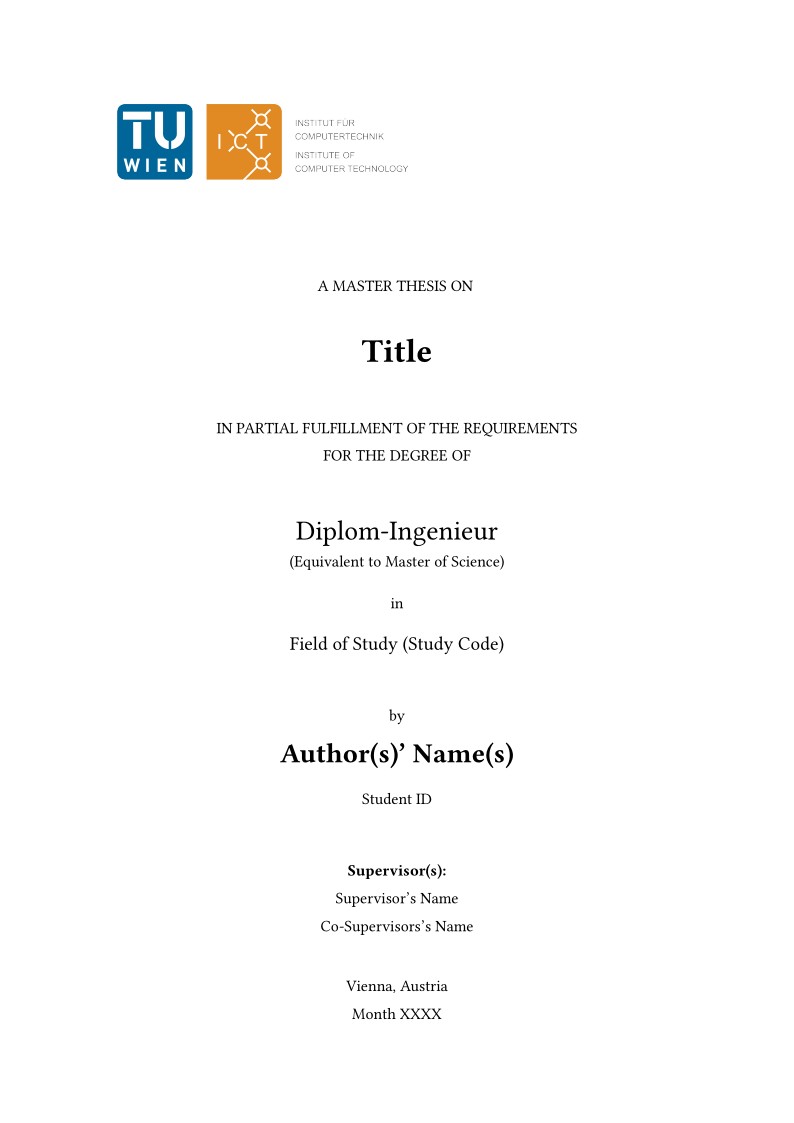 TU Wien ICT Report and Thesis Template
