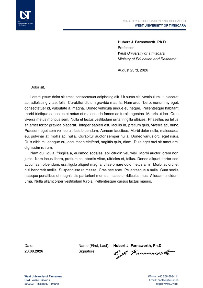 UVT Letterhead