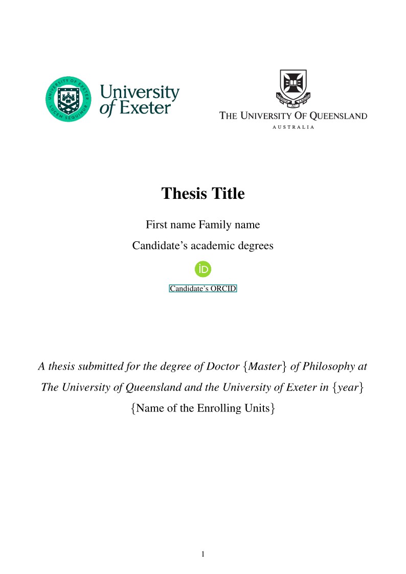 UQ-Exeter Institute Thesis Template (Official)