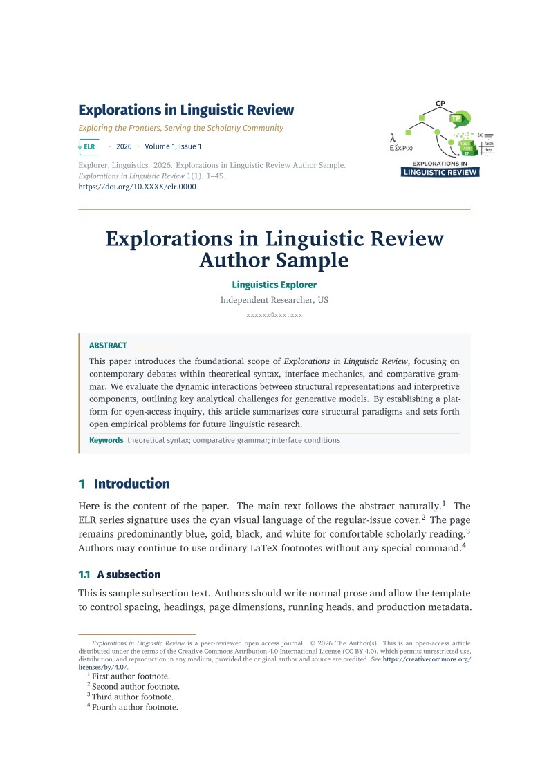 Explorations in Linguistic Review-article-template