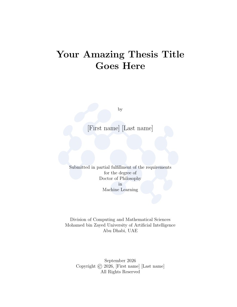 MBZUAI LaTeX Thesis Template - 2025