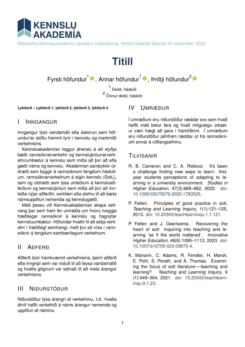 Ráðstefna Kennsluakademíu opinberu háskólanna