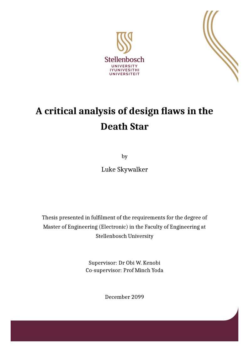 Stellenbosch University Electrical and Electronic Engineering Template