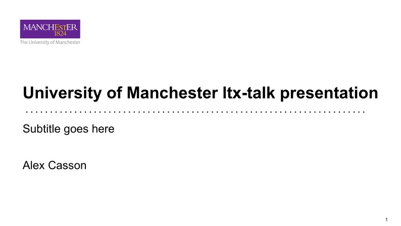 University of Manchester presentation template (ltx-talk based)