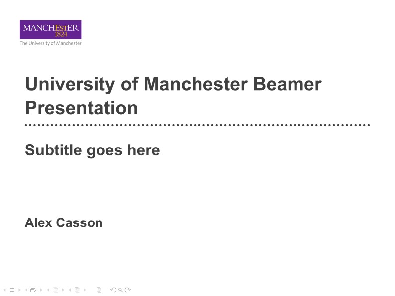University of Manchester presentation (beamer) template