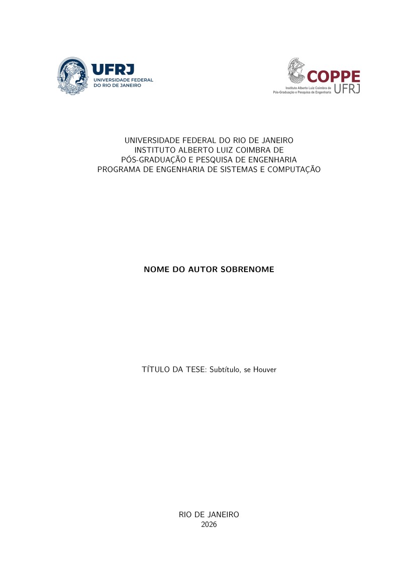 CoppeTeX - A LaTeX toolkit for writing thesis and dissertations at Coppe/UFRJ - v4.1