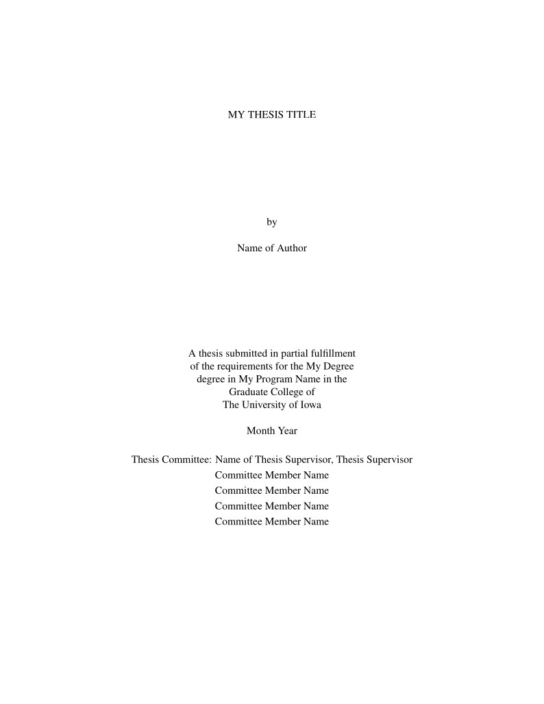 University of Iowa Thesis Template