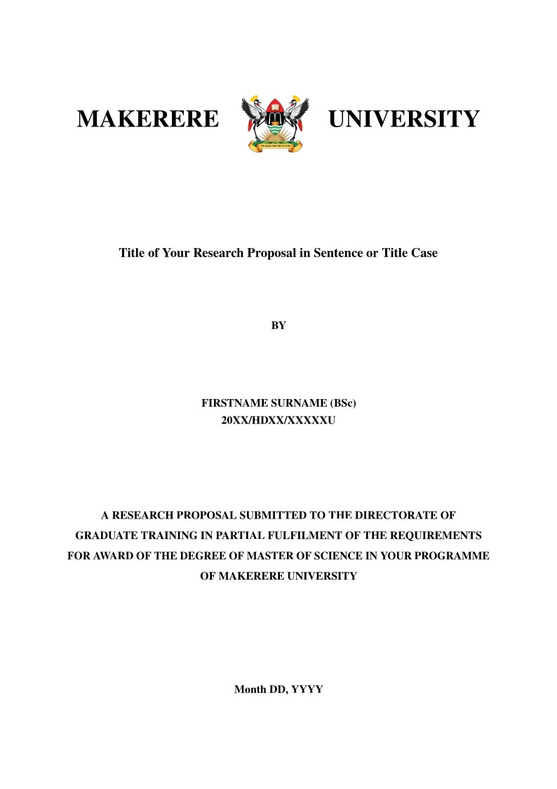 Makerere University MSc Research Proposal Template