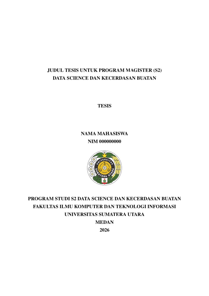 Universitas Sumatera Utara (USU) – Data Science and Artificial Intelligence Master's Thesis Template