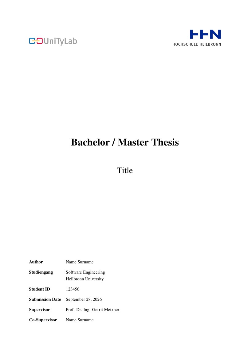 UniTyLab HHN Thesis Template
