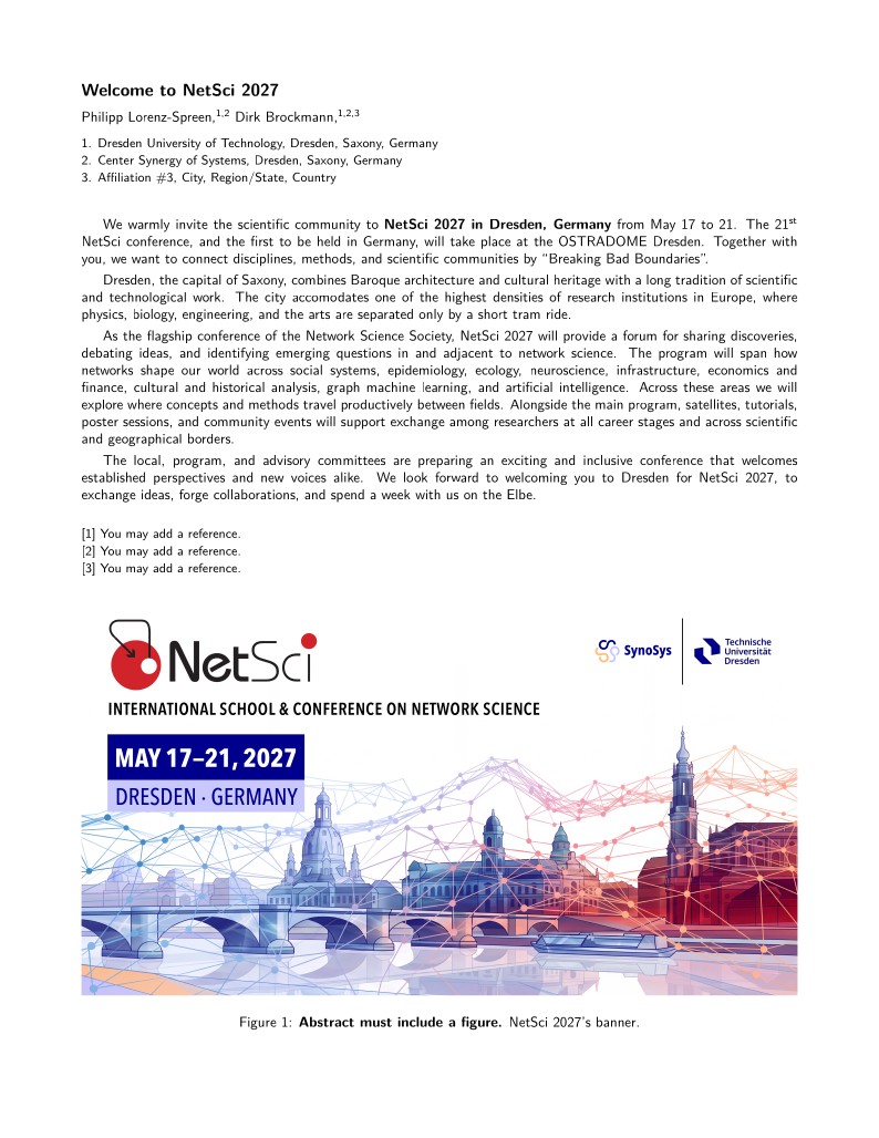 NetSci2027 Abstract Template