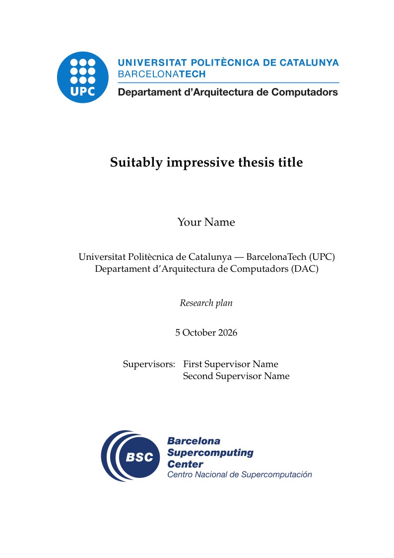 BSC Research Plan and Thesis - BSC PhD Training Programme