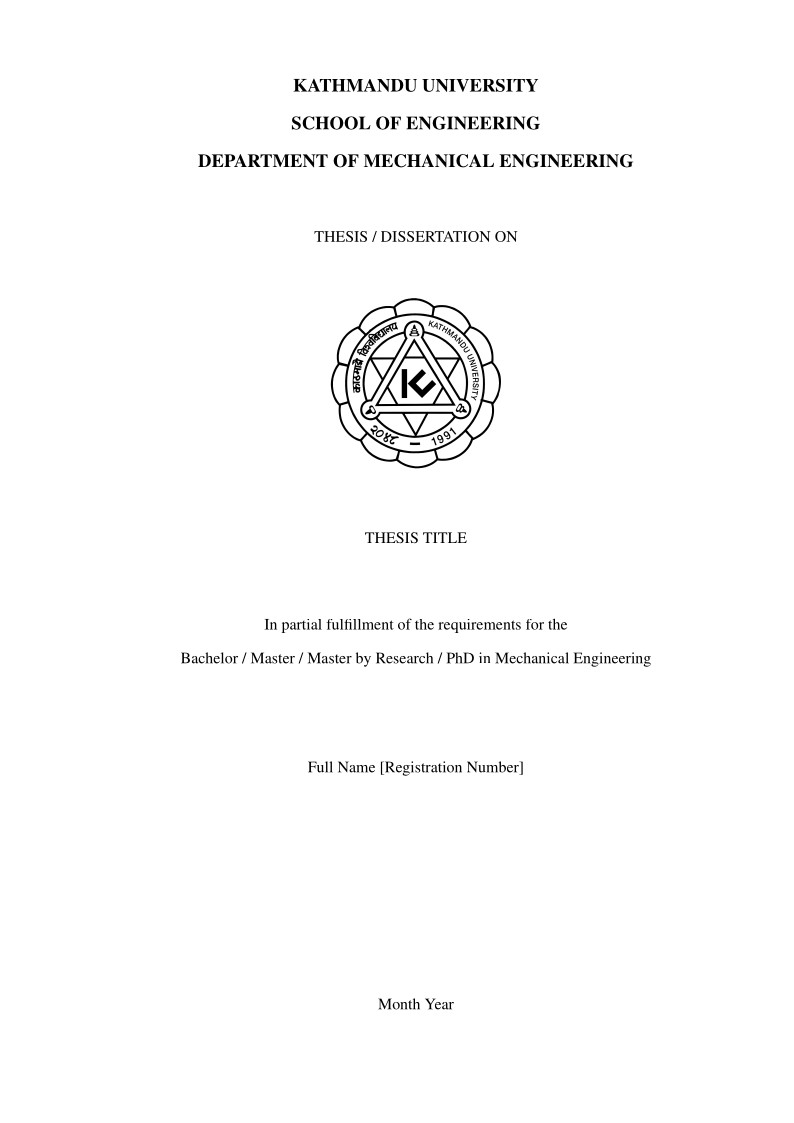 Kathmandu University Thesis Template