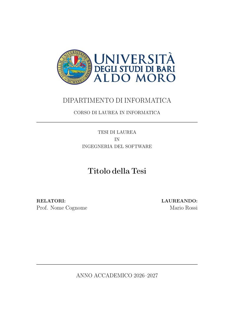 Università degli Studi di Bari Aldo Moro – Thesis Template