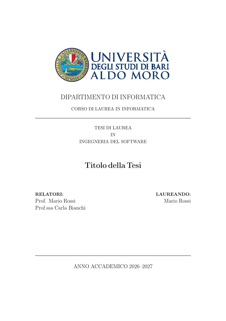 Università degli Studi di Bari Aldo Moro – Thesis Template