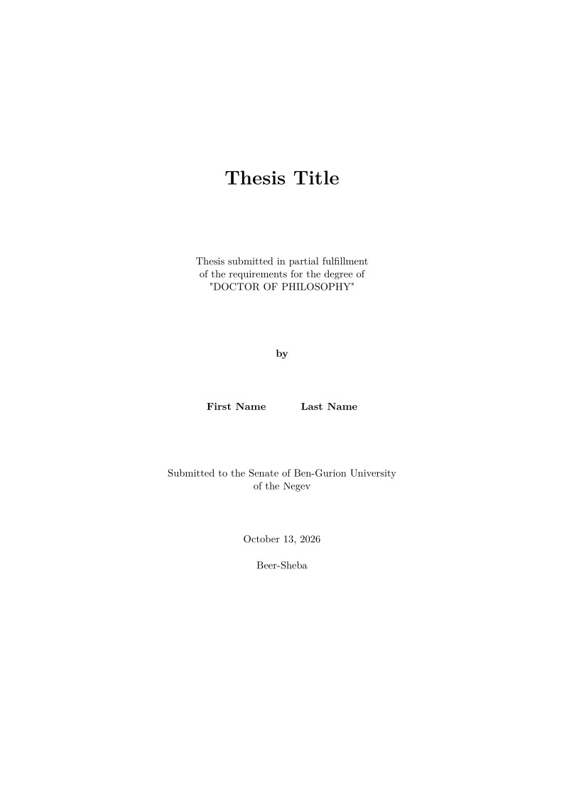 PhD Dissertation - BGU Template