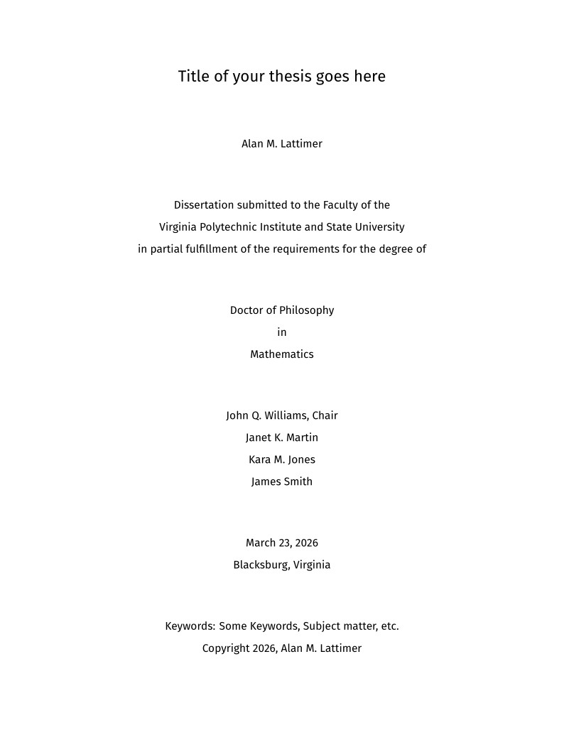Virginia Tech ETD template