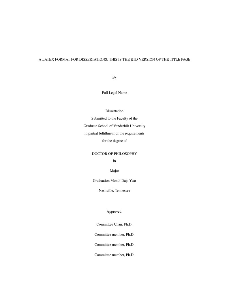 Vanderbilt University Dissertation Template 2026
