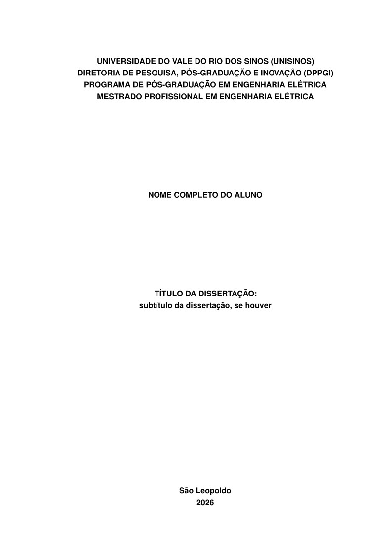 Modelo de Dissertação e Qualificação – PPGEE UNISINOS (ABNT, Manual 2026/2)