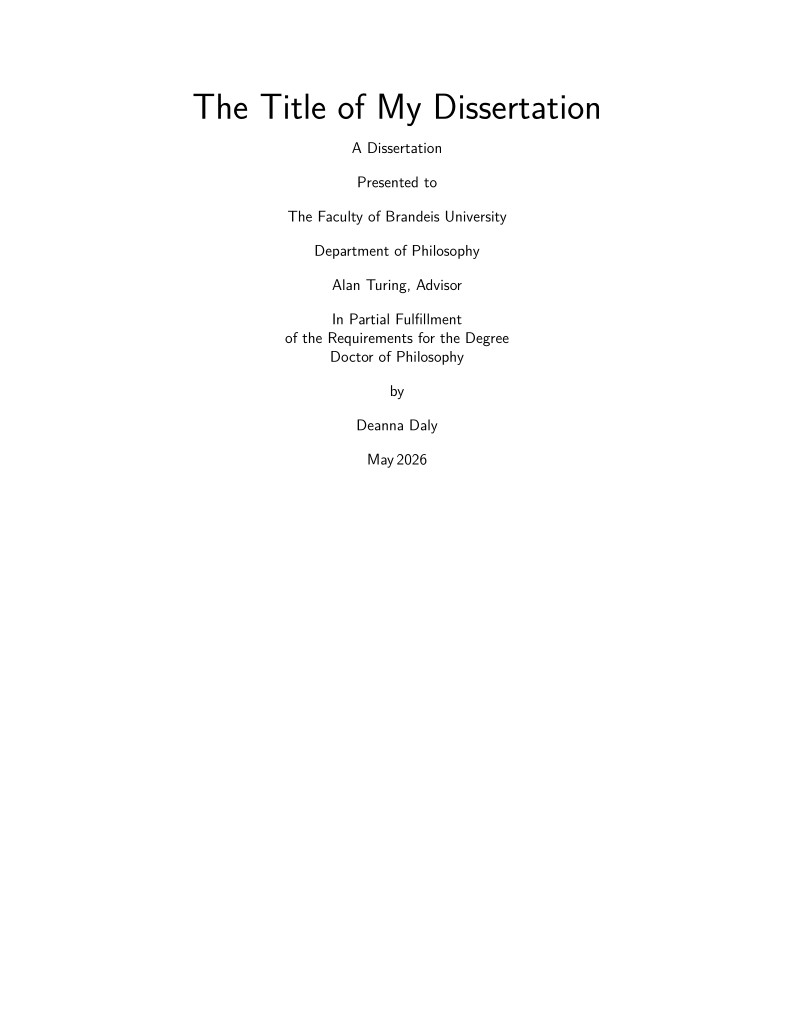 Brandeis University Dissertation Template