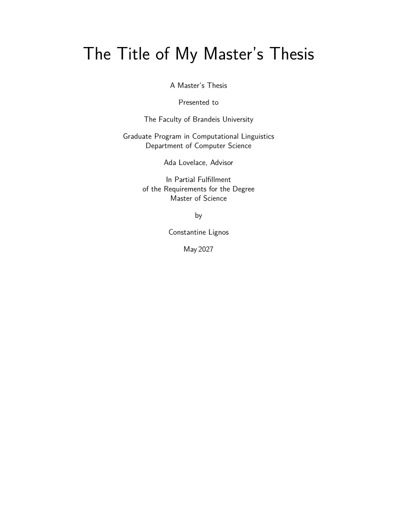 Brandeis University Thesis Template