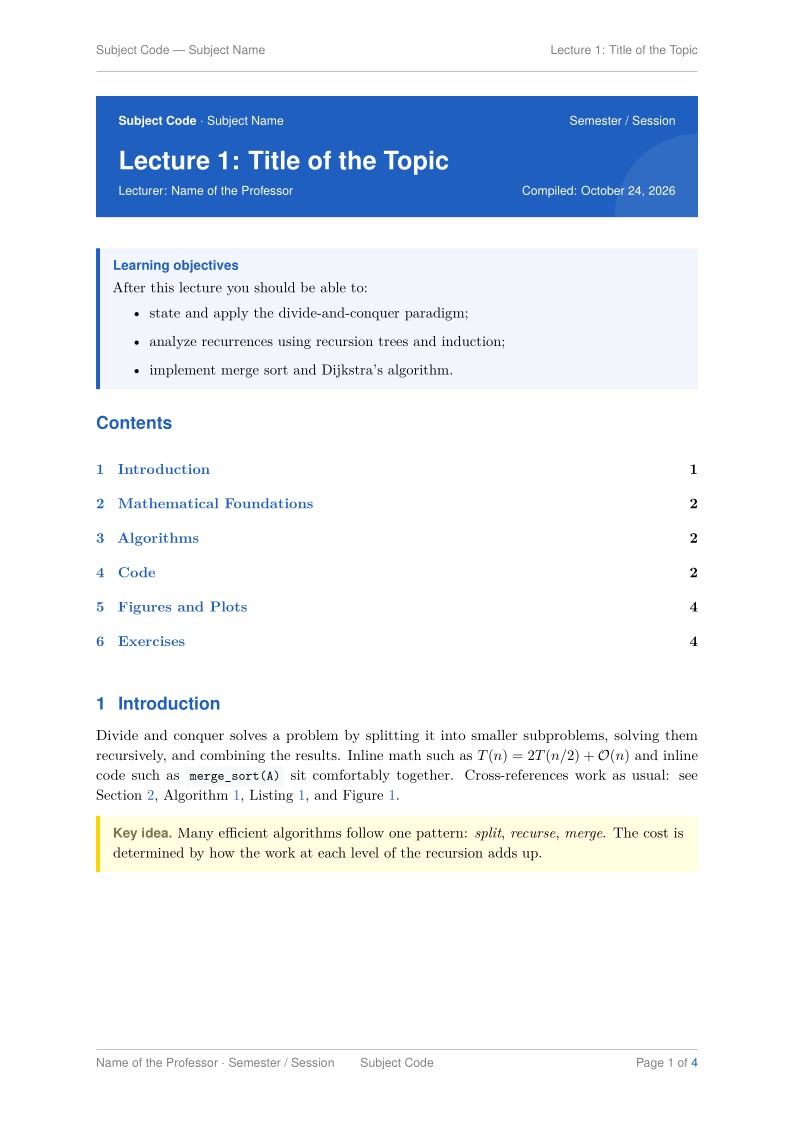 Lecture Notes
